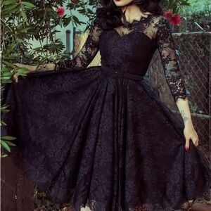 Mourning Dress in Black La Femme en Noir NWT